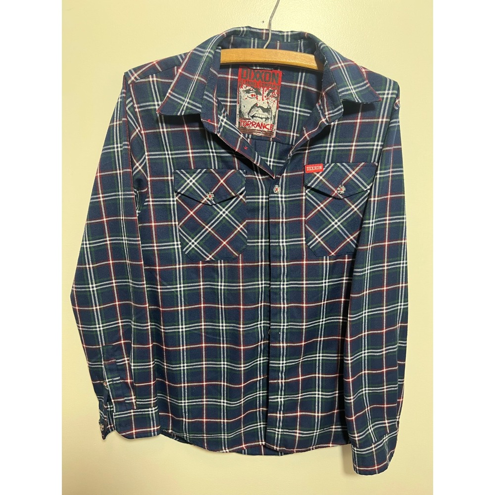 Dixxon Flannel Co Torrance Uniform Series Navy Blue Plaid Button Down Shirt S